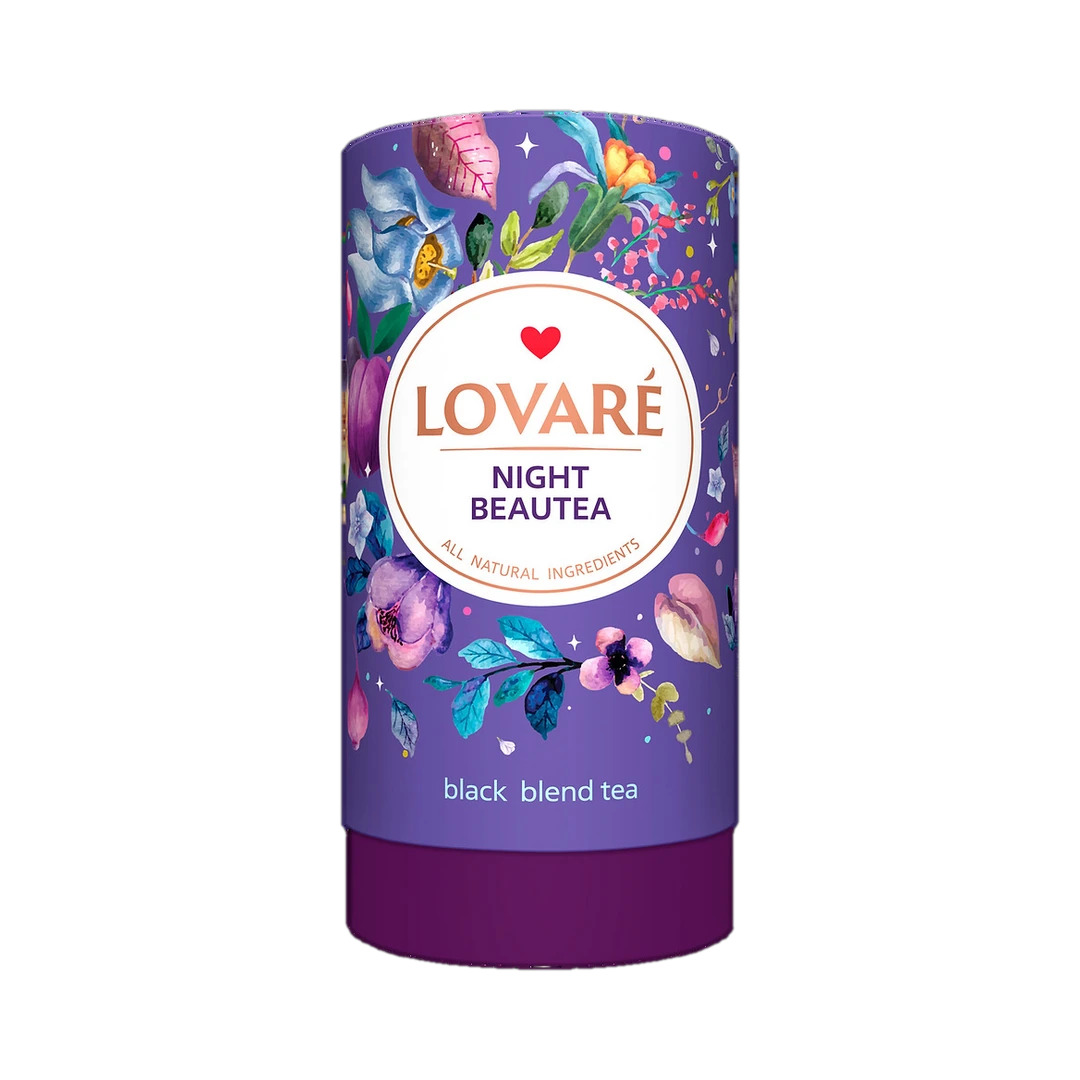 Juodoji arbata su figų ir slyvų natomis NIGHT BEAUTEA, LOVARE, 80 g