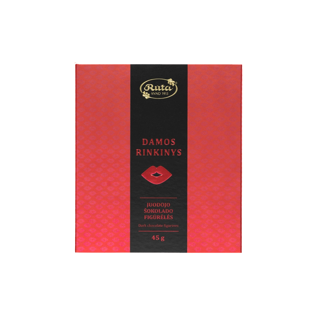 Juodojo šokolado (50 %) figūrėlės „Damos rinkinys“, 45 g