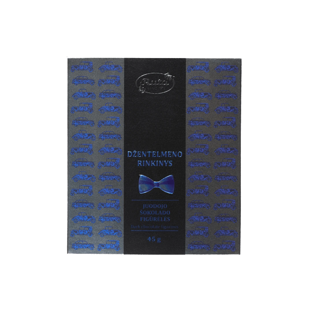Juodojo šokolado (75 %) figūrėlės „Džentelmenų rinkinys“, 45 g