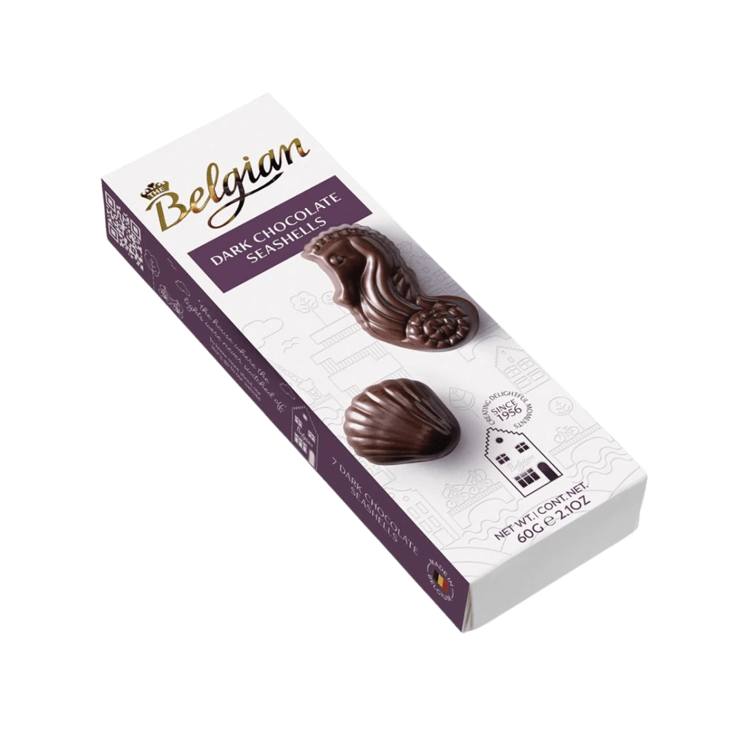 Juodojo šokolado kriauklės, THE BELGIAN, 60 g