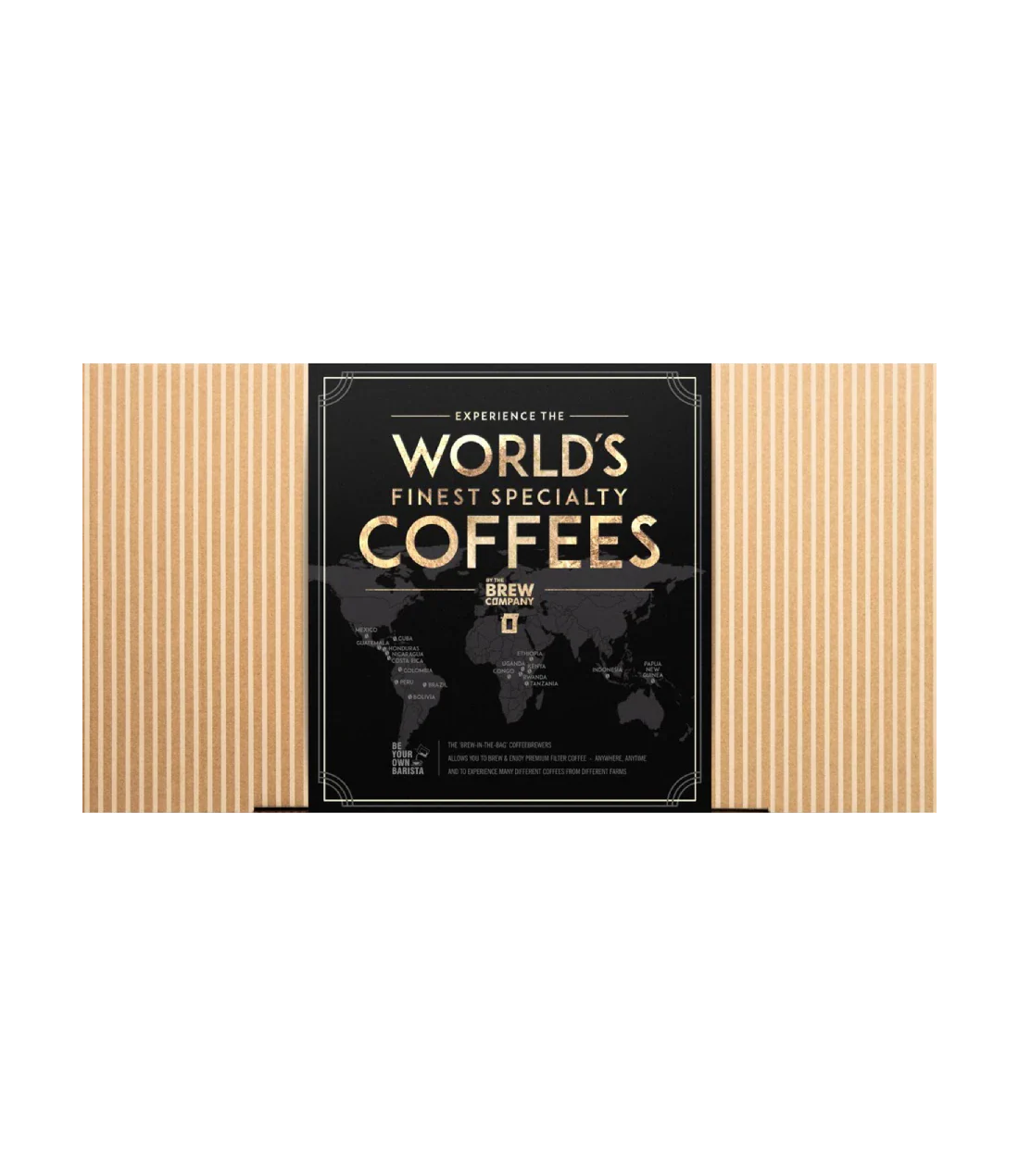 Kavos dovanų rinkinys Coffeebrewer World's Finest Specialty Coffees, THE BREW COMPANY dovanų dėžė su 10 pakelių kavos bonboni kavos rinkinių pasirinkimas