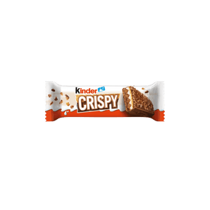 Šokoladinis batonėlis Kinder Crispy – traškus vaflis su pieno ir kakavos įdaru, 34,5 g pakuotė