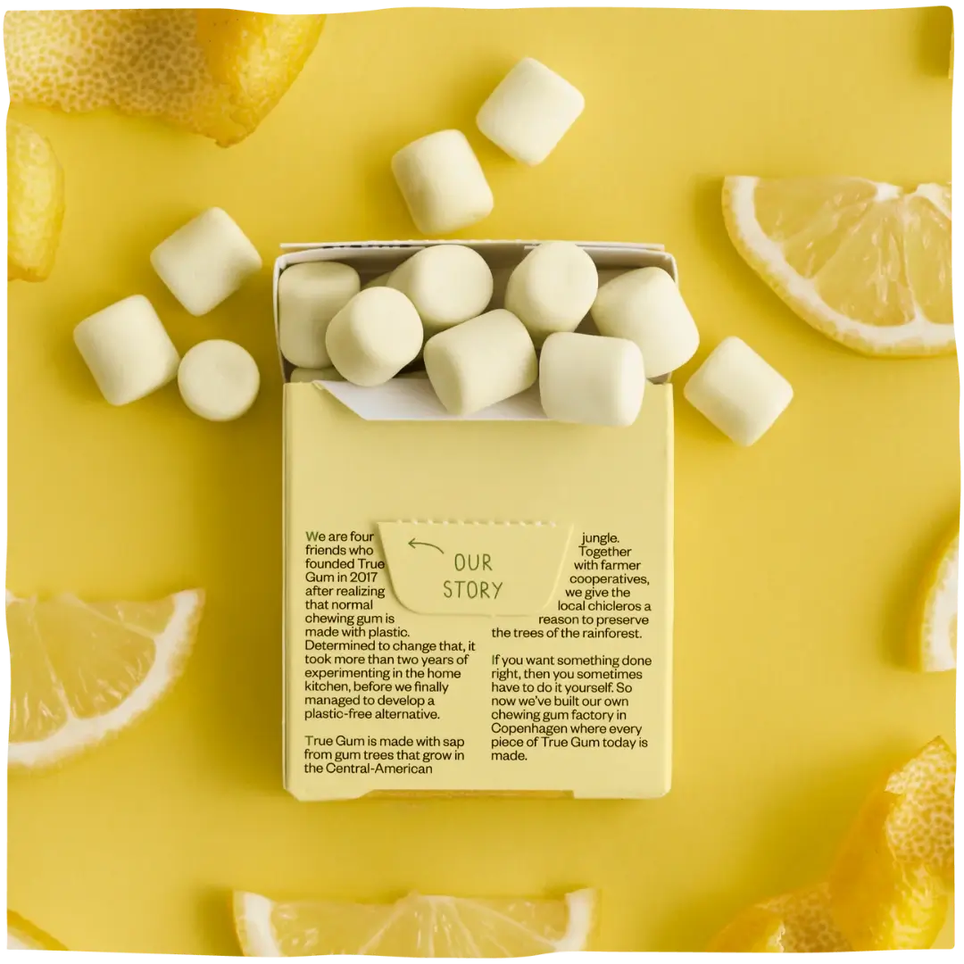 Kramtomoji guma True Gum be cukraus su citrinomis, 21g pakuotė