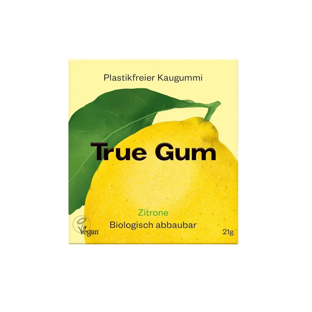 Kramtomoji guma True Gum be cukraus lemon, 21g pakuotė