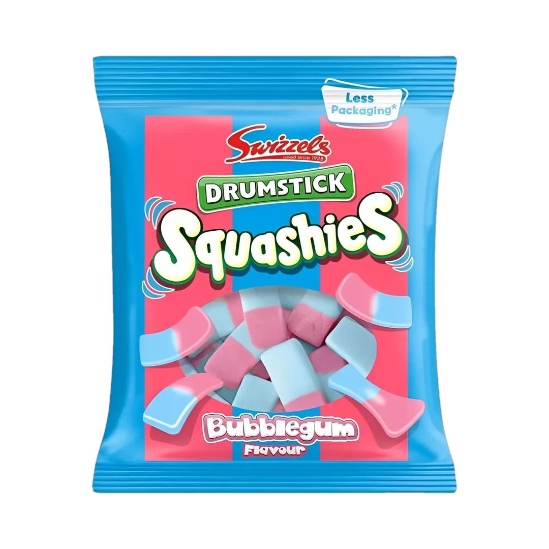 Kramtomi saldainiai kramtomosios gumos skonio SQUASHIES DRUMSTICK, 120 g