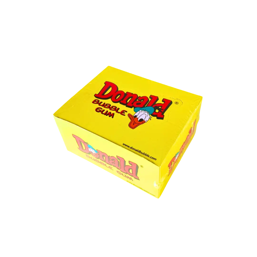 Kramtomoji guma Donald geltona dėžutė, tutti frutti skonio, 450 g, Bonboni kramtoma guma