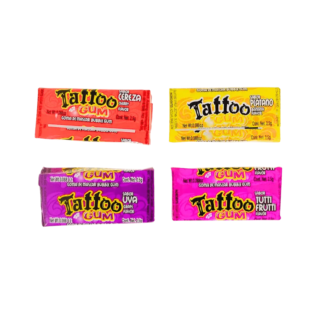 Kramtomoji guma „Tattoo“ su tatuiruotėmis