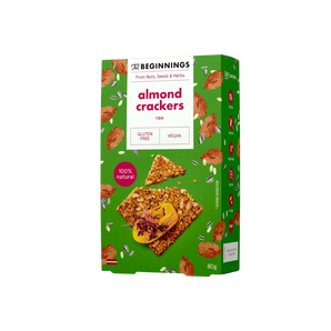 Migdolų ir sėklų krekeriai su žolelėmis ir prieskoniais, 80 g.