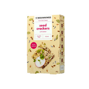 Krekeriai su sėklomis ir jūros druska, 80 g.