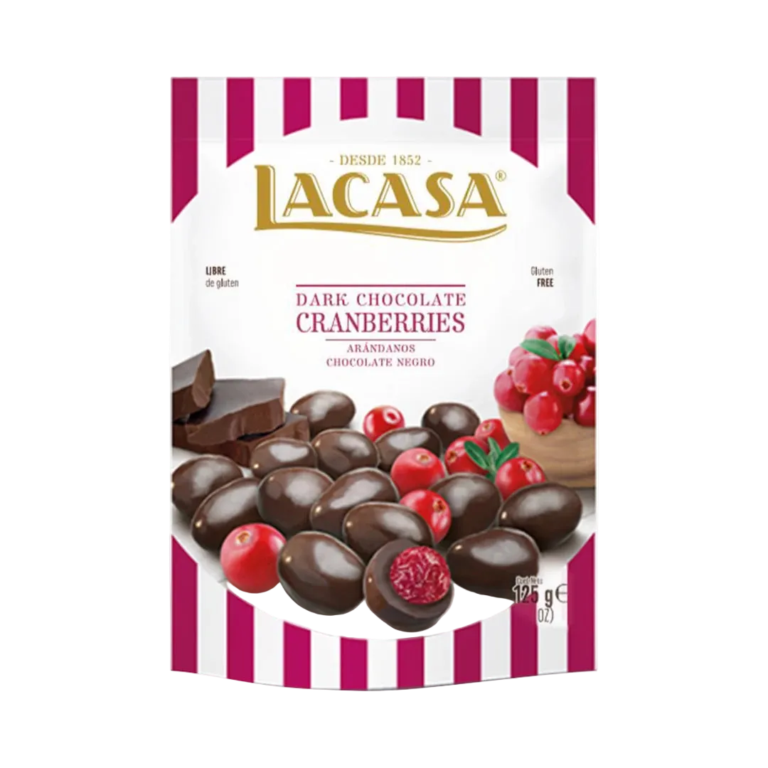Spanguolės juodajame šokolade, LACASA, 125 g