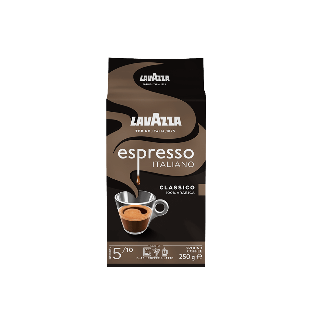 Lavazza Espresso Italiano Classico 100% Arabica malta kava, bonboni kavos.