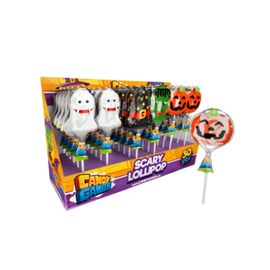 Candy Gangs „Scary Lollipops“ – 15 g vaisinis Helovino ledinukas, spalvingas ir žaismingas saldainis vaikams.