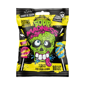 Ledinukai sour madness kaukoles formos 90g 10 vienetu pakuote