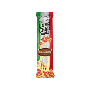 Long Chips bulvių traškučiai Salami Pizza – su picos skoniu, 75 g pakuotė