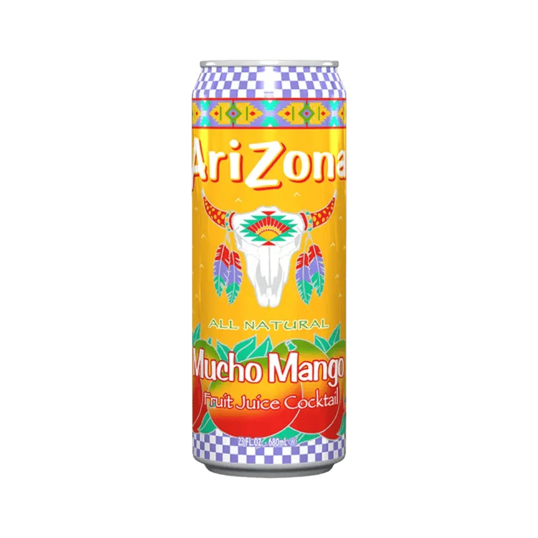 „AriZona Mucho Mango“ – saldus mangų skonio gėrimas, 20 oz skardinė.