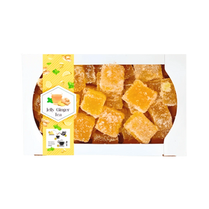 Jelly Ginger Tea imbieriniai marmeladiniai saldainiai, 400 g, tinkami užpilti vandeniu ir ruošti imbierų arbatą.