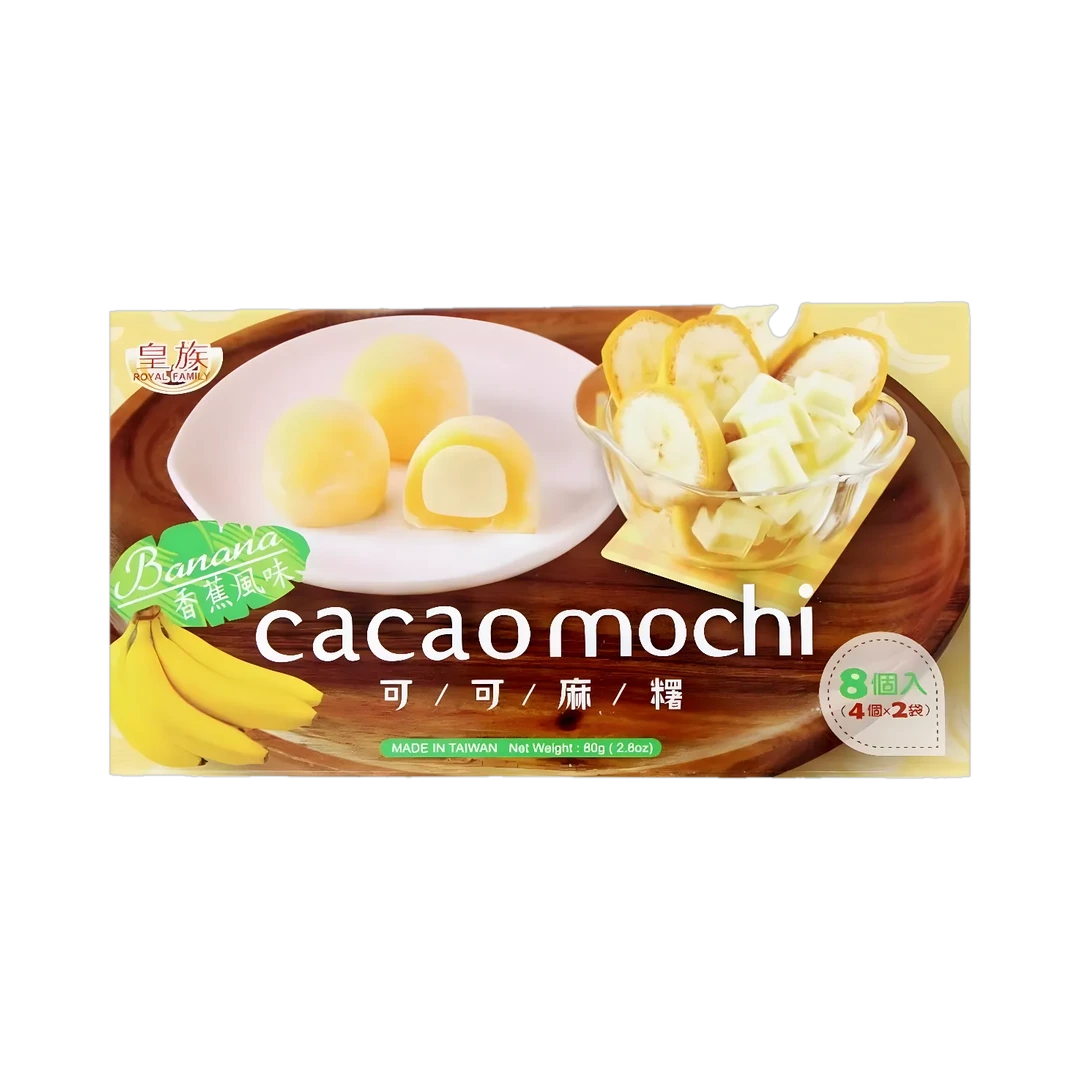 Močiai bananų skonio CACAO MOCHI, ROYAL FAMILY, 80 g