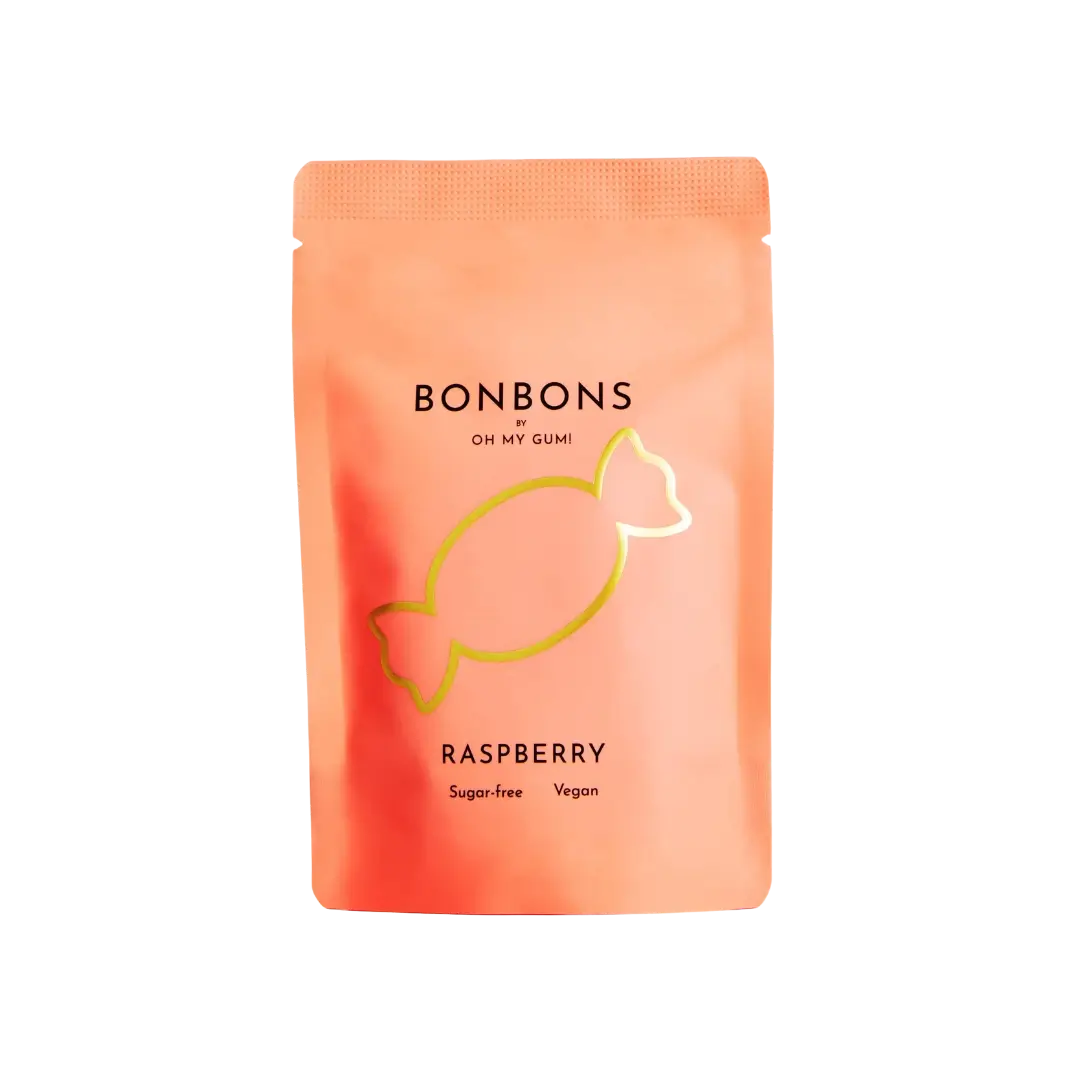 Avietiniai ledinukai be cukraus BONBONS, OH MY GUM, 40 g