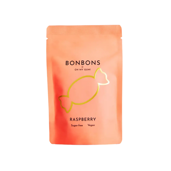Avietiniai ledinukai be cukraus BONBONS, OH MY GUM, 40 g