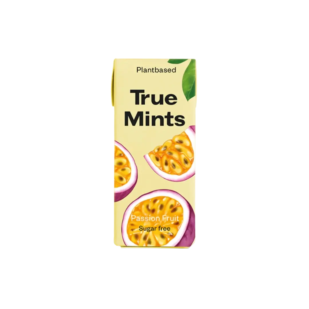 Pastilės be cukraus PASSION FRUIT, TRUE MINT, 13 g