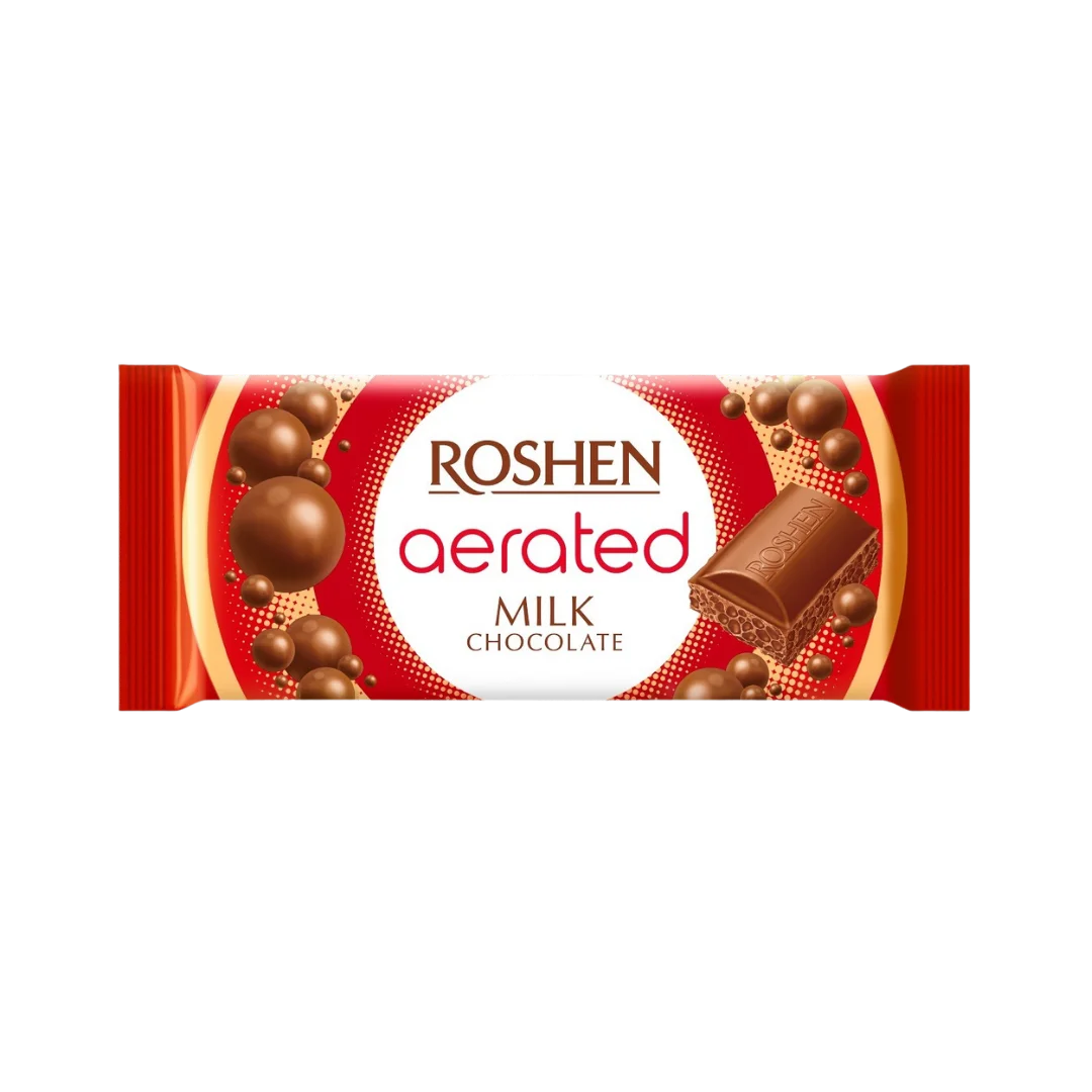 Pieninis porėtas šokoladas, ROSHEN, 80 g
