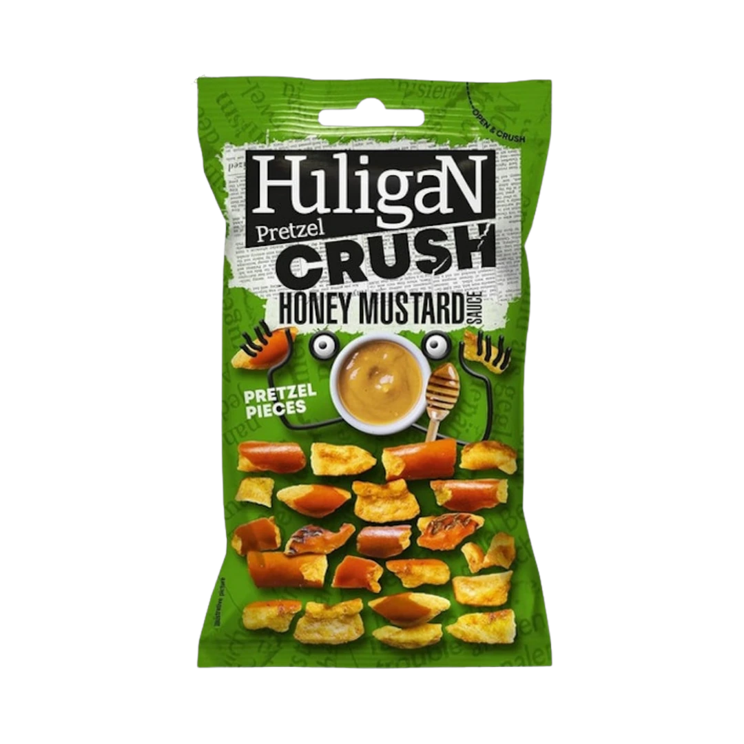Preceliai HULIGAN, garstyčių ir medaus padažo skonio, 65 g