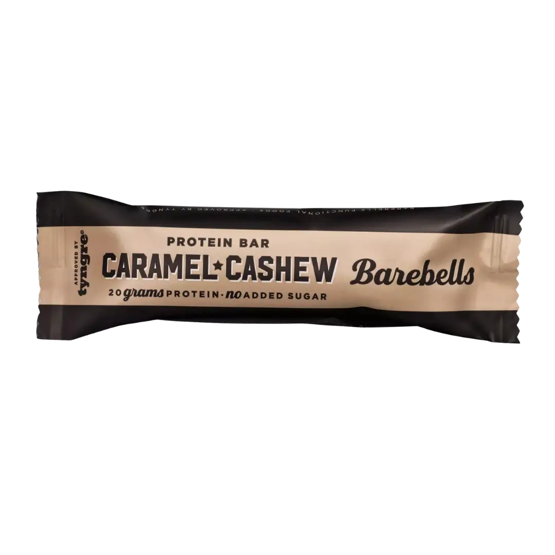 Proteininis batonėlis šokoladukas su karamele ir anakardžių riešutais, be cukraus