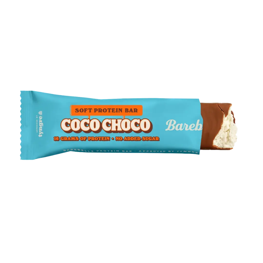 Proteininis batonėlis šokoladukas su kokosiniu įdaru, be cukraus