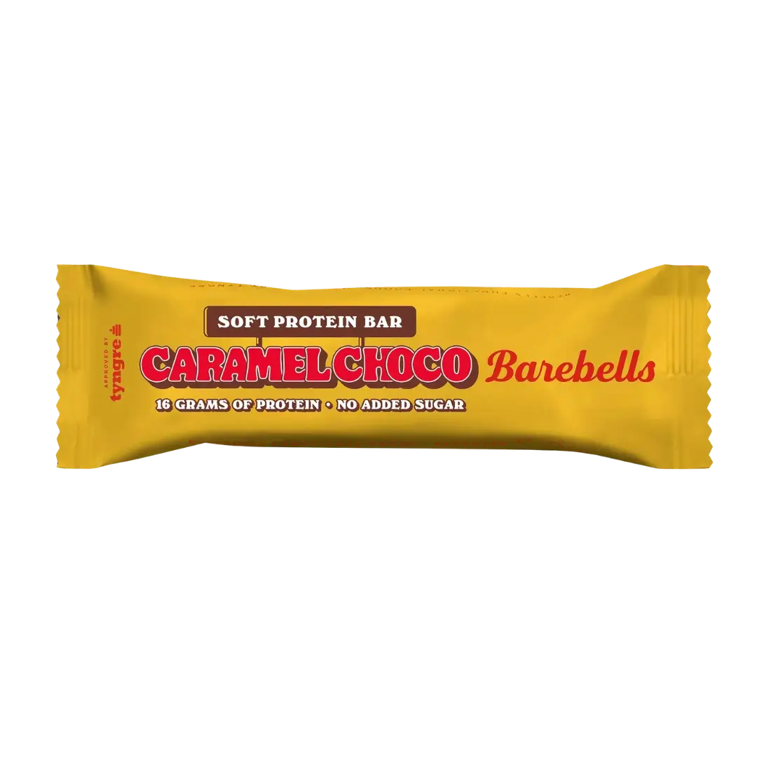 Proteininis batonėlis šokoladukas su karamelės ir šokolado įdaru, be cukraus