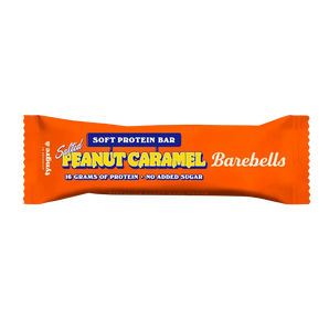 Proteininis batonėlis šokoladukas su sūdytų žemės riešutų ir karamelė įdaru, be cukraus