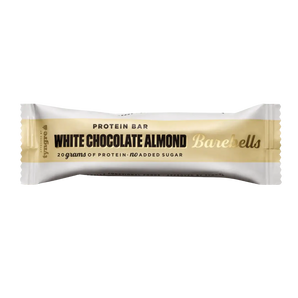 Proteininis batonėlis šokoladukas su baltuoju šokoladu ir migdolais