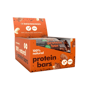 Proteininių batonėlių su kakava dėžė