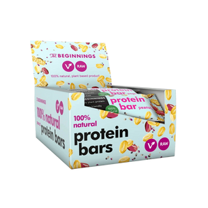 Proteininių batonėlių su žemės riešutais dėžė