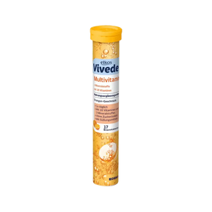 „Elkos Vivede Multivitamin“ – putojančios apelsinų skonio multivitaminų tabletės, 17 tab., pagaminta Vokietijoje.