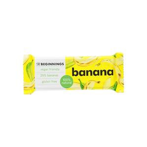 RAW bananų batonėlis su cinamonu, be glitimo, augalinės kilmės, daug skaidulų, 40g.