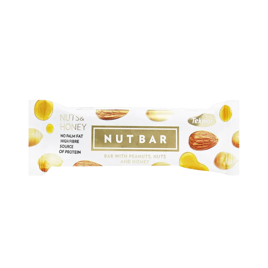 Tekmar Nut Bar – riešutų ir medaus batonėlis 35 g pakuotėje.