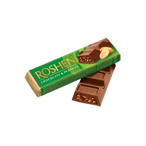 „Roshen“ pieninio šokolado plytelė su žemės riešutais, 30 g