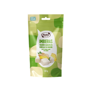 Traškūs karamelės kubeliai su imbieru, 120 g.