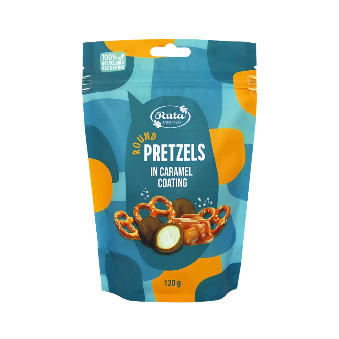 Sausainių rutuliukai su karameliniu glaistu PRETZELS, RŪTA, 120 g