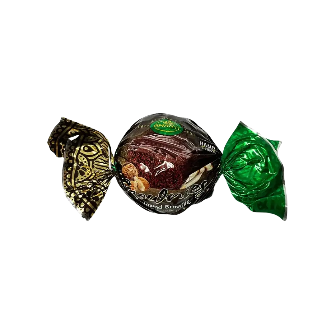 Šokoladiniai saldainiai Brownie su migdolo riešutu AMANTI