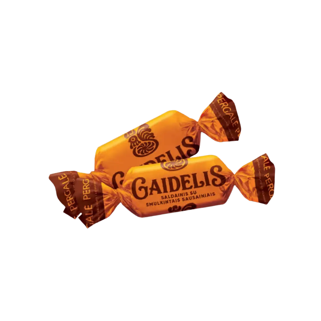 „Gaidelis“ – klasikiniai lietuviški saldainiai, 1 kg pakuotė, Pergalė.
