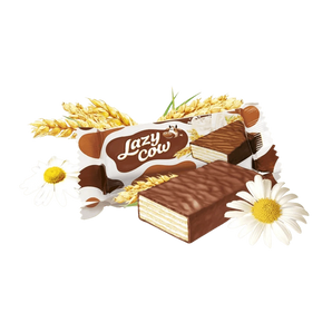 „Roshen Lazy Cow“ – traškūs balti vafliai su pieniniu įdaru, aplieti pienišku šokoladu