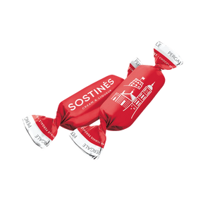 „Pergalė Sostinės Cream &amp; Liqueur“ – šokoladiniai saldainiai su pomados ir grietinėlės įdaru bei pieniško likerio sluoksniu, dengti juoduoju šokoladu.