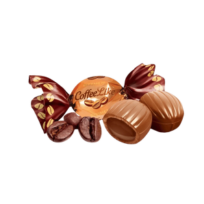 „Coffeelike“ – karamelė su pieniniu ir kavos įdaru, 1 kg pakuotė.