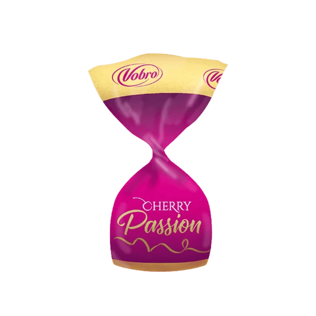 Prabangūs praline „Cherry Passion“ – kalvelės formos saldainiai su vyšnia alkoholiniame įdare, padengti desertiniu šokoladu