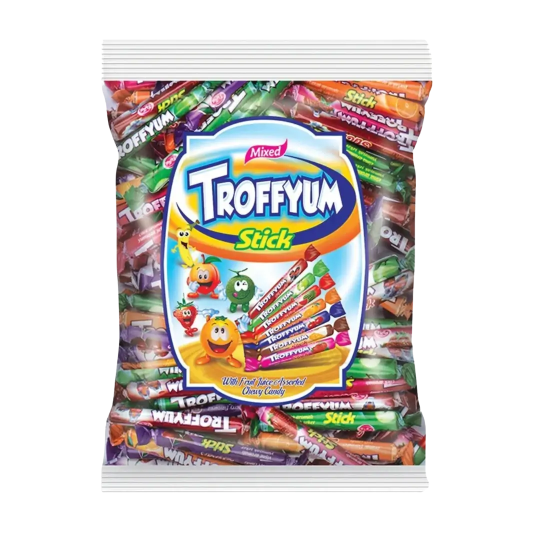 Kramtomi saldainiai Troffyum Stick lazdelės įvairių skonių 1kg maišas