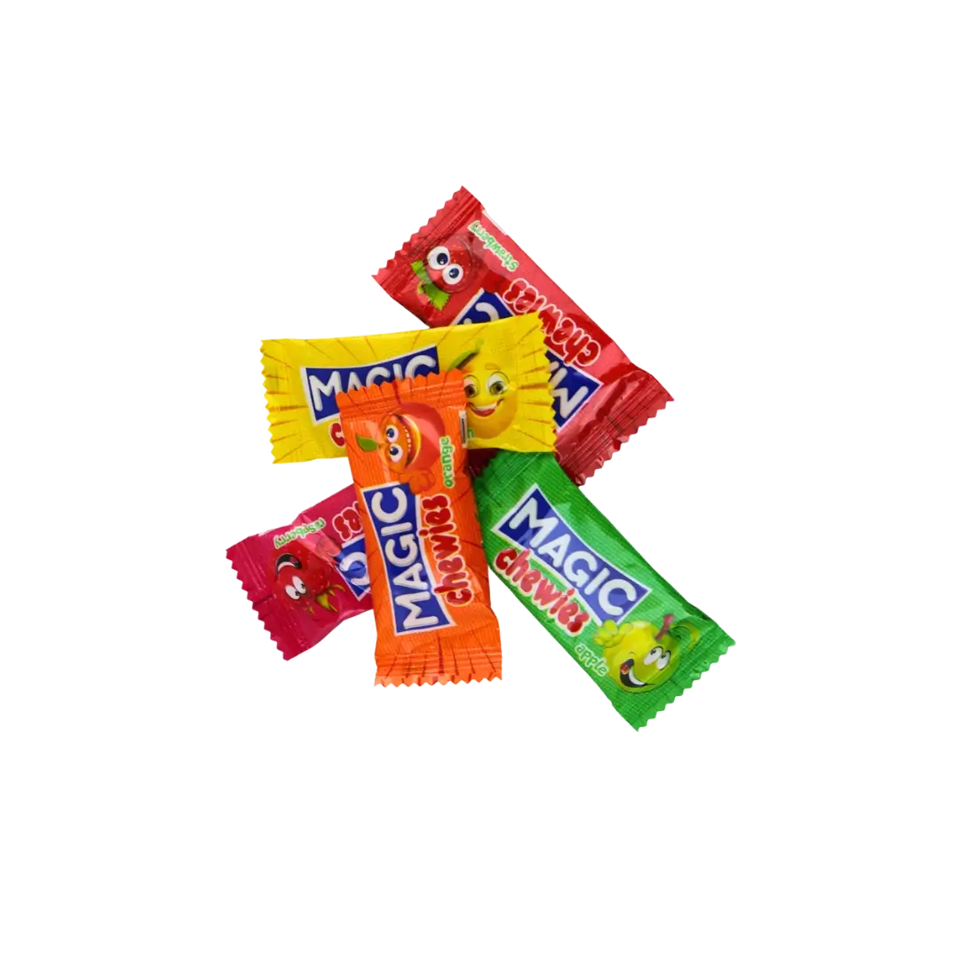 Sveriami sukramtomi saldainiai Magic chewies, Antat, bonboni