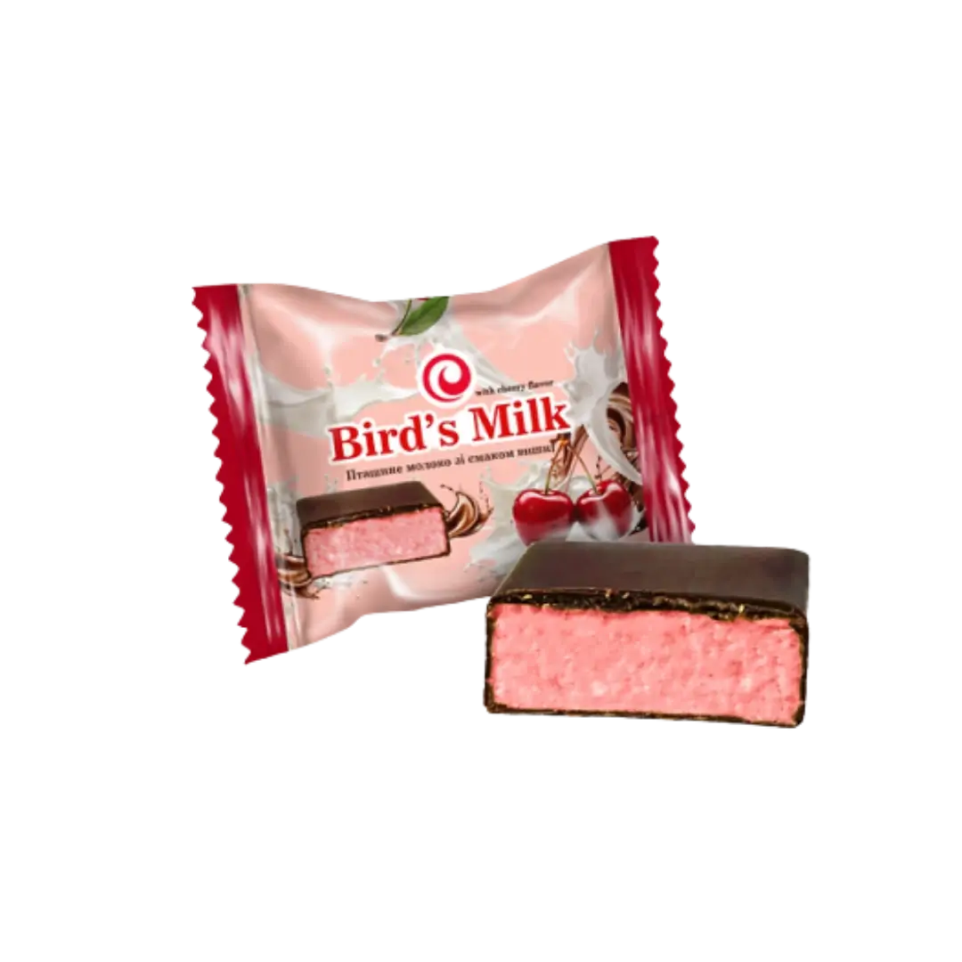Sveriami saldainiai Sweetale Bird's Milk su vyšniomis paukščių pienas