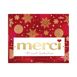 „MERCI Grosse“ – 250 g šokoladinių saldainių rinkinys su aštuoniais skirtingais šokolado ir įdarų skoniais.