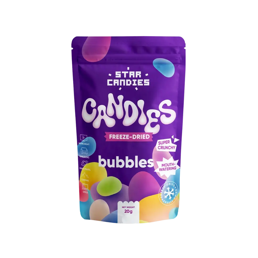 Šaltyje džiovinti guminukai Bubbles STAR CANDIES, 20g